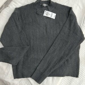 Gray mock neck sweater